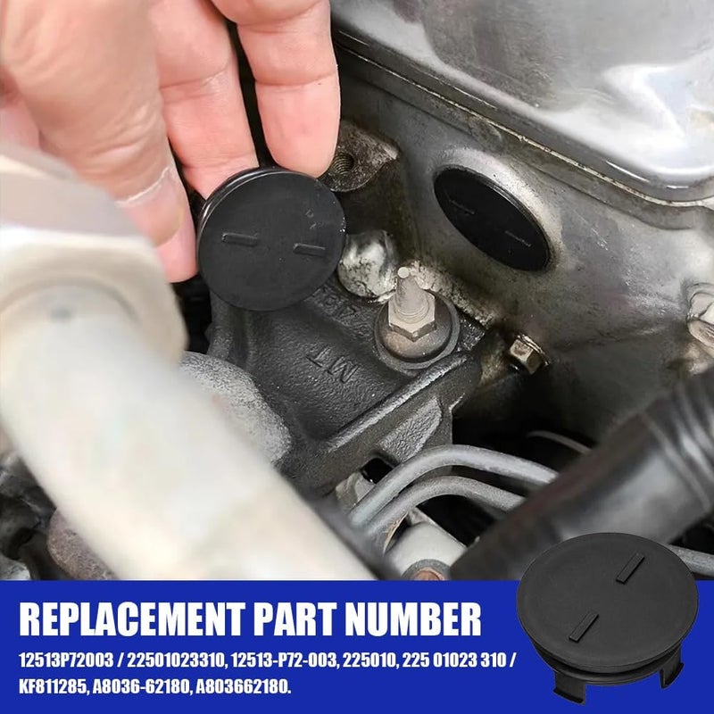 Lyxheth Cylinder Head Rear Cam Plug with Seal, Engine Camshaft Plug, Engine Cylinder Semi-Circular Camshaft Seal Cap, Car Accessory for Honda Civic HR-V, Replaces OEM#12513-P72-003, 12513P72003 - Image 4